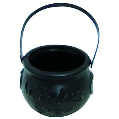 Image of Smiffys Witch&#039;s Brew Cauldron, Black Small, 14cm(w)x10cm(h), Halloween Fancy Dress Accessory, Witch Up decorations
