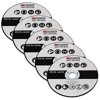 Image of Parkside Cutting Discs Set of 5 Replacement for Angle Grinder PWSA 12 Li A1 Lidl IAN 297696