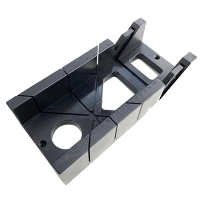 Image of Dapetz ® Mitre Block Angle Cutting Saw Box 12&quot; Carpenter Guide Carver 45 &amp; 90 Degree Angles Slot Large Accurate Markings Woodworking Workshop Crafts DIY Hand Tool Black