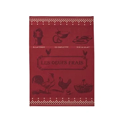 Image of Coucke Jacquard Tea Towel with Fresh Eggs