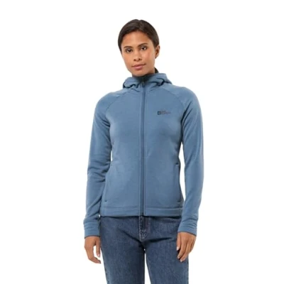 Image of Jack Wolfskin Women&#039;s Waldsee Hooded JKT W Fleece Jacket, Elemental Blue, XS