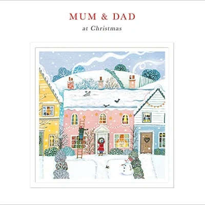 Image of Mum &amp; Dad Deck The Halls Artistic Christmas Card Xmas Greeting Cards 496271