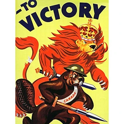 Image of Wee Blue Coo War Wwii Canada Victory Lion Beaver Cigar Art Print Poster Wall Decor 12X16 Inch