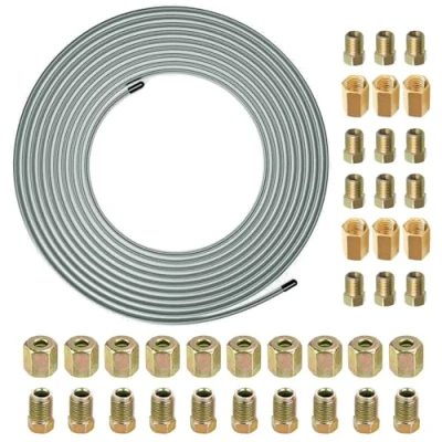 Image of 3/16&quot; Brake Pipe Kit 32.5ft / 10m with Fittings for Automotive Line Set (Kit 1)