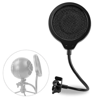 Image of Snowball Mic Windscreen 4 Inch 3 Layers Pop Filter with Flexible 360 Gooseneck Clip for Blue to Improve Sound Quality by YOUSHARES