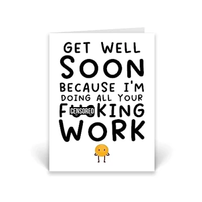 Image of Rib ticklerz Funny Get Well Soon Card Colleague Cards Work Bestie Rude Joke Offensive Banter Operation Recovery Thinking Of You Gifts CD542