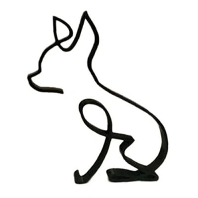 Image of Zonster 1pcs Wrought Iron Dog Ornaments Chihuahua Metal Art Sculpture Figurines Home Desk Decoration Exquisite Animals Statue Crafts