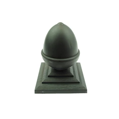 Image of 4 x Linic Black Acorn Fence Top Finials + 3&quot; Post Caps. UK Made. (GT0009) Free Postage