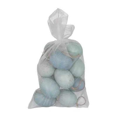 Image of Gisela Graham Teal and Gold Speckled Egg Easter Decorations