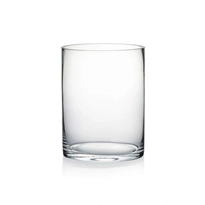 Image of WGV Cylinder Vase, Open Width 6&quot;, Height 8&quot;, Clear Glass Floral Container, Candle Holder for Wedding Centerpiece, Party Event, Home Office Decor, 1 Piece
