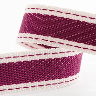 Image of Cotton Twill Ribbon 15mm x 10 Metres Fuchsia