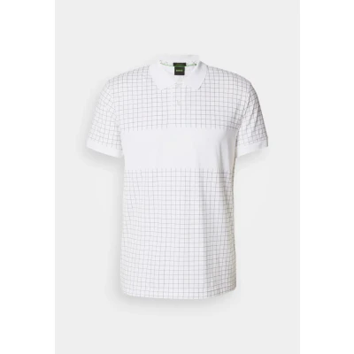 Image of BOSS Check TOC Polo shirt, Men&#039;s, Size: Small, White