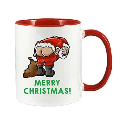 Image of Novelty Christmas Mug Santa Mooney Design