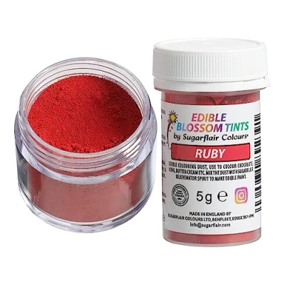 Image of Sugarflair Ruby Food Colouring Powder Dust, Use on Cake Surfaces, Decorations or Colour Sugarpaste, Fondant, Icing, Chocolate, Buttercream, Royal Macarons and More! 5g