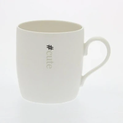 Image of Little Dish Co Fine Bone China Mug Hashtag &#039;# cute&#039;