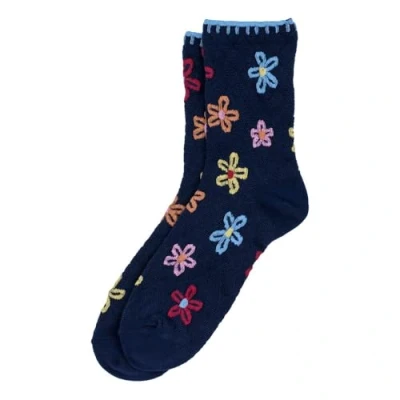 Image of JOE COOL Socks Flower Blanket Stitch Made With Cotton &amp; Spandex