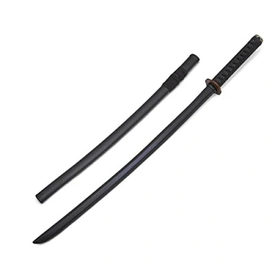 Image of Martial Arts Adults Black Oak Roped Wooden Bokken With Plastic Scabbard NEW