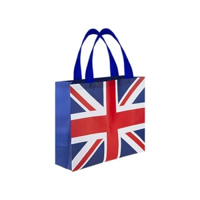 Image of Chic Multicolor Union Jack Design Shopping Bag 42cm x 35cm 15cm (1 Pc.) Durable &amp; Eco Friendly Perfect for Everyday Adventures, Printed