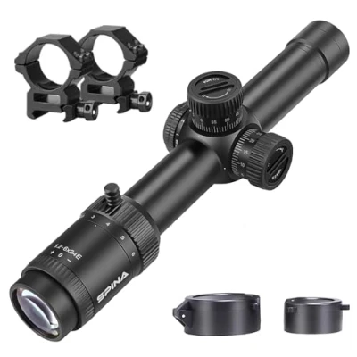 Image of SPINA OPTICS 1.2 6x24 FFP First Focus Plane Telescopic Sight Tactical Hunting Rifle Scope Scopesights with Mil dot Reticle (with 20mm ring mount)