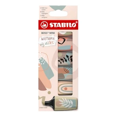 Image of STABILO Highlighter BOSS MINI Naturevibes Pack of 6 Assorted Colours