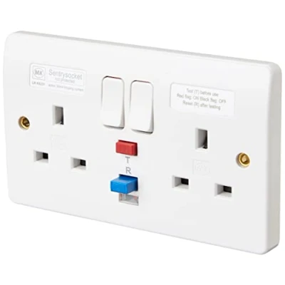 Image of Mk K6231WHI 2 Gang 13A RCD Socket 30MA Active