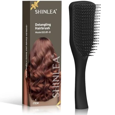 Image of SHINLEA Ultimate Detangler Hairbrush, Anti Tangle Hairbrush for Wet and Dry Hair, Reduces Breakage, Eliminates Knots, Detangles All Hair Types, Brush Straightening, Styling