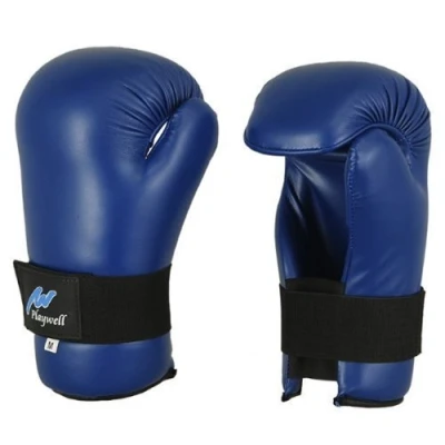 Image of Playwell Deluxe Competition Vinyl Semi Contact Gloves BLUE Small