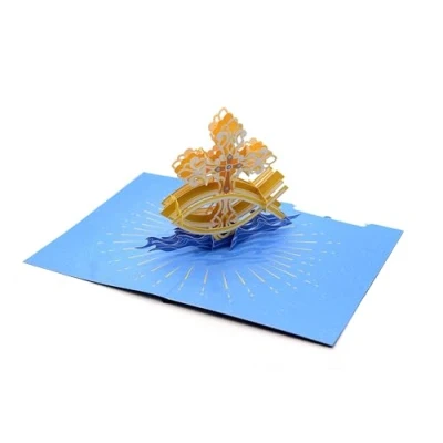 Image of 3D Pop Up Holly Cross Card for All Occasions, Handmade Card, Get Well Soon, Christening, Ordination, Sympathy, First Communion