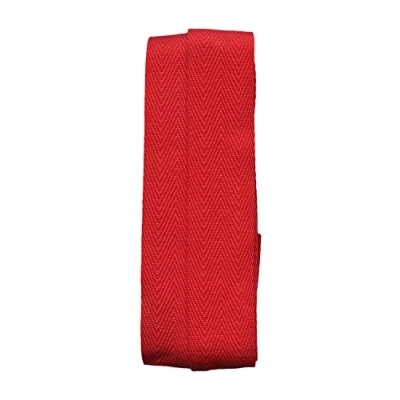 Image of Fabmania Polyester Twill Apron Tape Herringbone 25 mm 1&quot; Red 50 metres