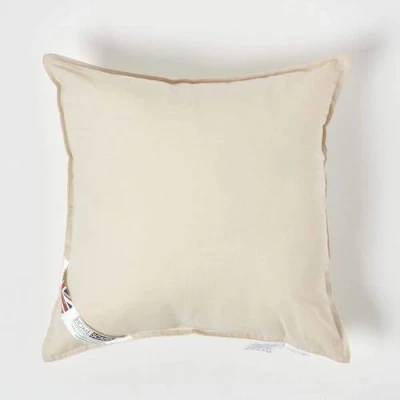 Image of HOMESCAPES Pack of 2 Organic Cotton Cushion Pad 40 x cm (16 16) Inner Insert with Super Microfibre Hypoallergenic Synthetic Filling Machine Washable