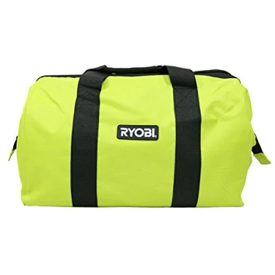 Image of Ryobi Green Wide Mouth Collapsible Genuine OEM Contractor’s Bag w/Full Top Single Zipper Action and Cross X Stitching