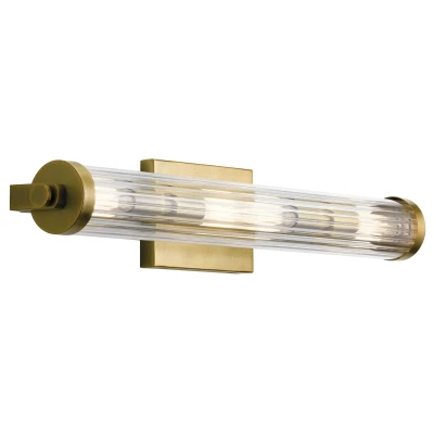 Image of Kichler Azores Bathroom Wall Lamp Natural Brass, IP44