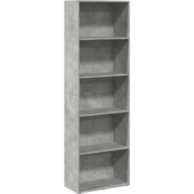 Image of vidaXL Bookcase Concrete Grey 60x30x189 cm Engineered Wood