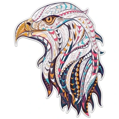 Image of Pack of 4 Patterned Eagle Vinyl Decal Sticker Car Wall Laptop Scrapbook Campervan Caravan Bumper Window