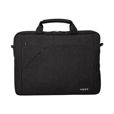 Image of Port Designs Sydney Top Loading Shoulder Bag Case for 10/12.5 Inch Laptops with Smartphone Tech Accessories Pocket and Adjustable Strap, Black