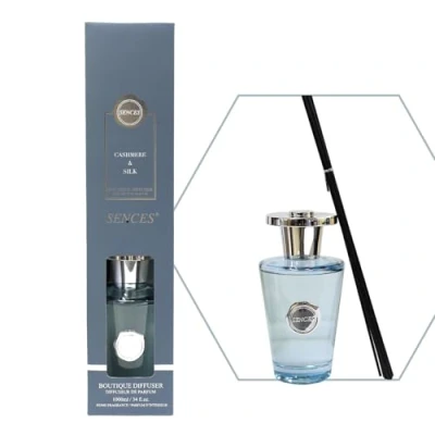 Image of Sences 1000ml Reed Diffuser Cashmere &amp; Silk with 55cm Reeds, Perfume Bottle Design, Long Lasting Scent, Gift Boxed