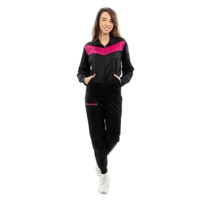 Image of givova Visa Fluo Tracksuit, Men&#039;s Sports Set, black/fuchsia, 3XL
