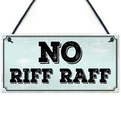 Image of Red Ocean NO RIFF RAFF SIGN BAR PUB MAN CAVE SHED GARDEN GARAGE Funny Home Decor Alcohol Gift