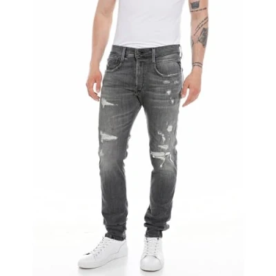 Image of Replay Anbass Pants Slim fit jeans, Men&#039;s, Size: 36x30, Medium grey