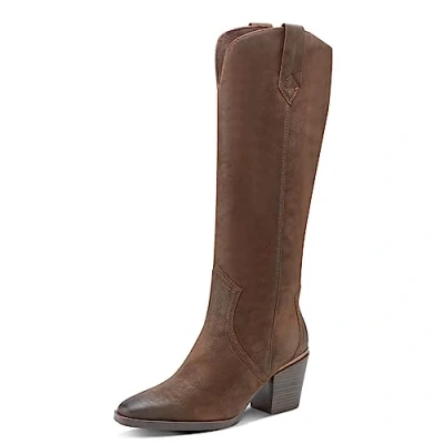 Image of MARCO TOZZI Women&#039;s 2 25583 41 Long Boot Heel, Cafe Nubuck, 6.5