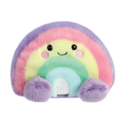 Image of Aurora, 33577, Palm Pals Vivi Rainbow 5In, Soft Toy, Pink, Purple, Yellow