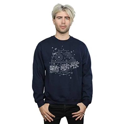 Image of Star Wars Men&#039;s Death Sleigh Sweatshirt Navy Blue Large