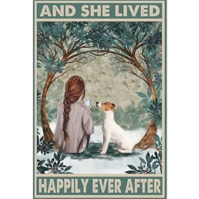 Image of TNND Jack Russell And She Lived Happily Ever After Decor Poster Wall Art Metal Sign 8X12 Inches