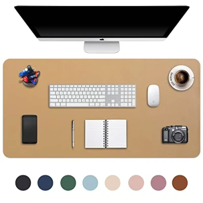 Image of Desk Pad Large Extended Mouse Mat XXL 90 X 43 cm, DOBAOJIA Blotter Writing for Laptop/Office/Home, PU Leather Side Waterproof +Suede Non Slip 35.4&quot; 16.9&quot; (Kakhi)