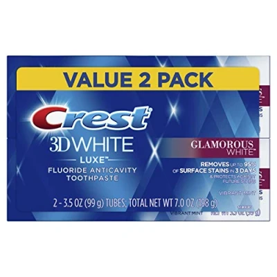Image of Crest Twin Pack 3D White Luxe Glamorous Toothpaste, 3.5 Ounce each