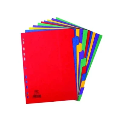 Image of Elba 10 Part Pressboard Divider Heavyweight A4 Bright Multi 400007513 “1X