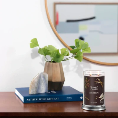 Image of Yankee Candle Signature Scented Vanilla Bean Espresso Large Tumbler with Double Wicks Soy Wax Blend Long Burning Perfect Gifts for Women