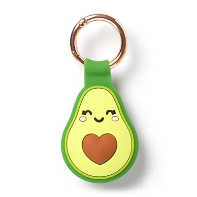 Image of Legami Keychain for AirTag, 3.8X5 cm, Silicone and Metal, Avocado theme, Customize your device, Protects without affecting the signal