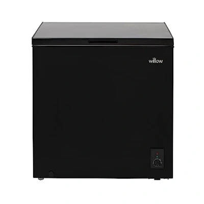 Image of Willow W198CFB 199L Freestanding Chest Freezer with Removable Storage Basket, Adjustable Thermostat, 4* Rating, Low Noise Black