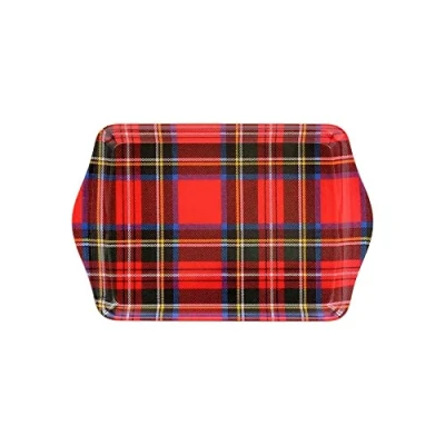 Image of Lesser &amp; Pavey British Designed Serving Tray Dinner For Multiple Uses Around The Home Trays Food Or Drinks Tartan Small